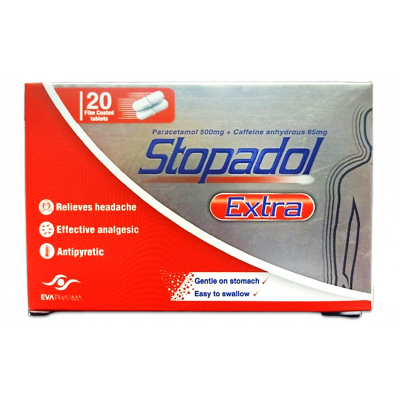 STOPADOL EXTRA ( PARACETAMOL + CAFFEINE ) 20 FILM-COATED TABLETS